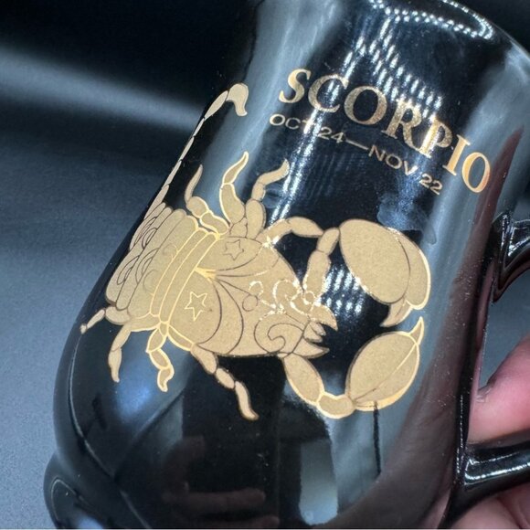 Scorpio Gold and Black Curved Coffee Mug - Picture 12 of 16
